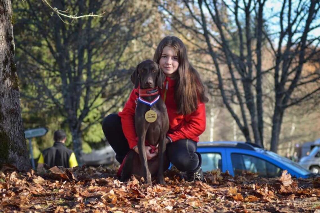 Canicross champion Lea Cottin with her dog