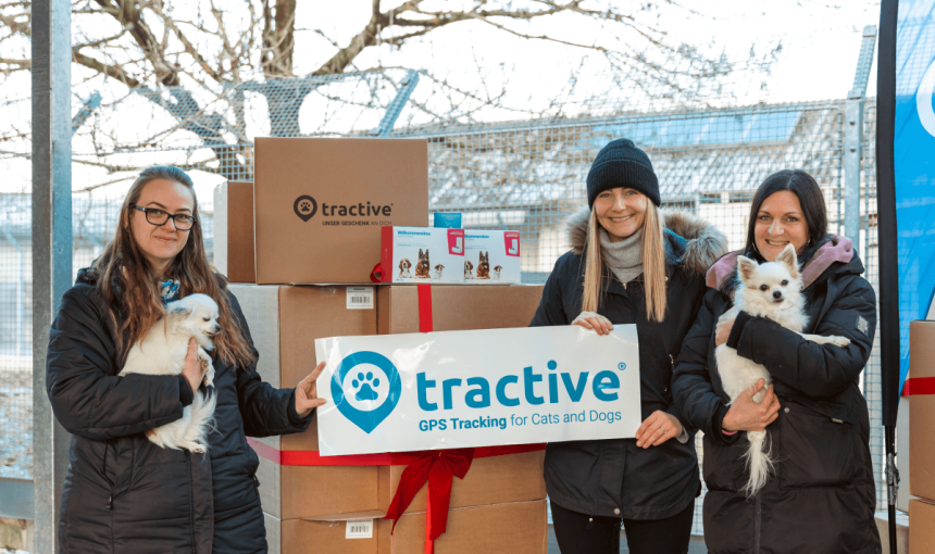 Tractive spendet 500 kg Hundefutter an Tierheim Linz