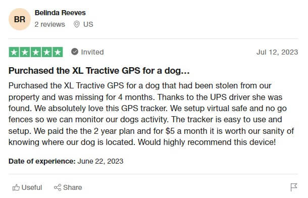 Tractive Trustpilot-review