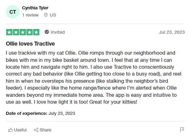 Tractive Trustpilot reviews