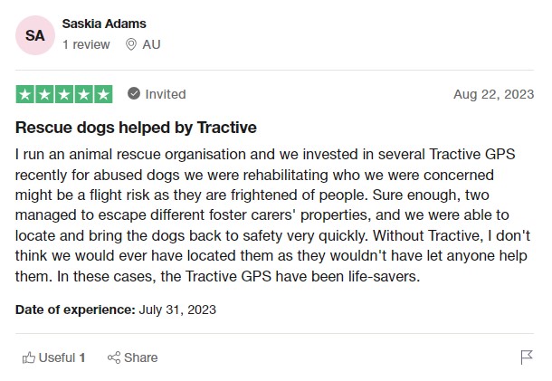 Tractive Trustpilot review