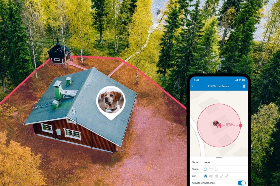 Tractive GPS hund-tracker med virtuellt staket: illustration