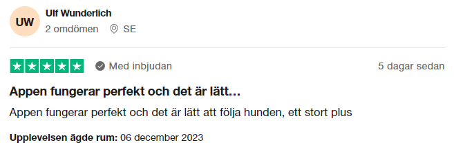 Omdöme om Tractive från Trustpilot