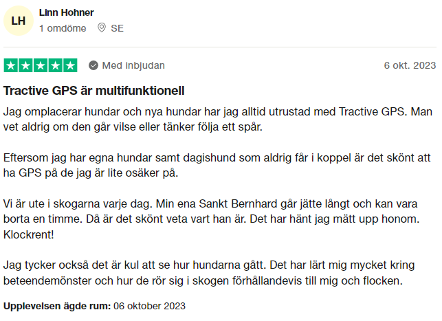 Omdöme om Tractive från Trustpilot