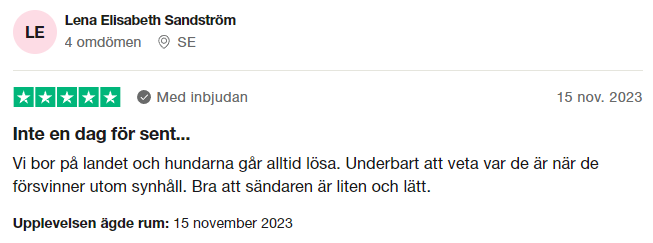 Omdöme om Tractive från Trustpilot