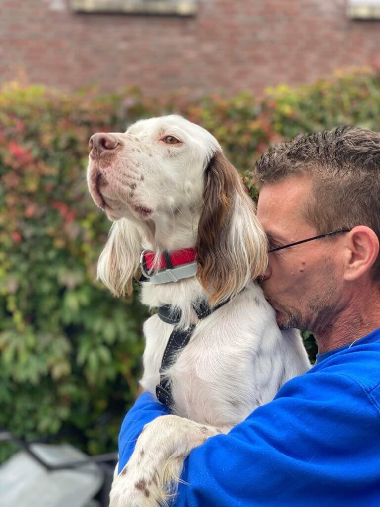 Setter Rescue Netherlands founder, Alex Voenken, and his dog Oliver