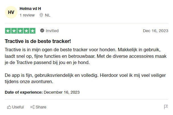 Tractive Trustpilot-recensie