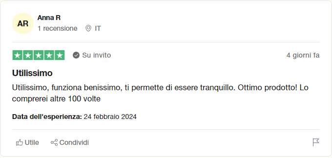 recensione su Trustpilot