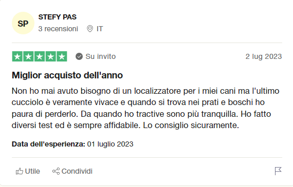 Recensione su Trustpilot