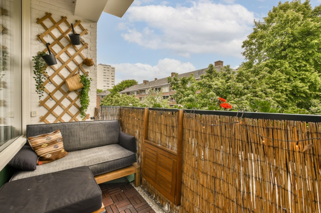 A bamboo fence balcony