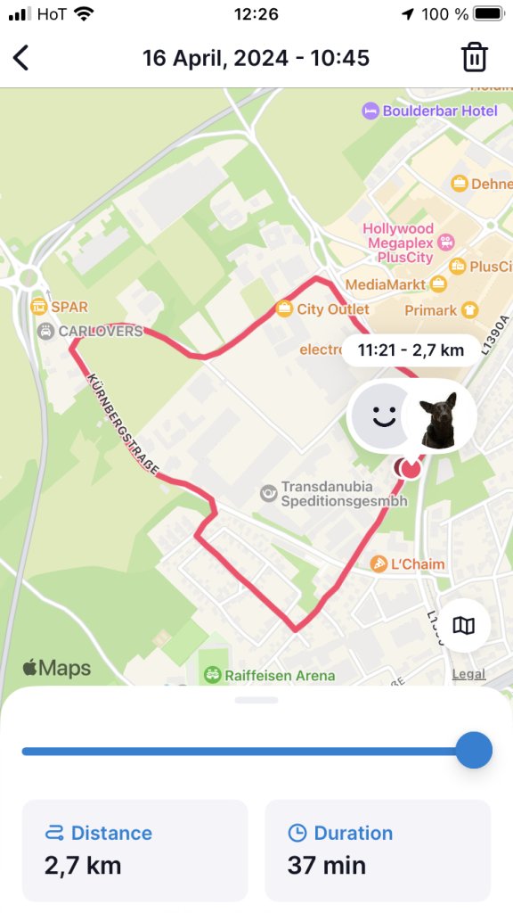 gassirunde in der tractive gps app