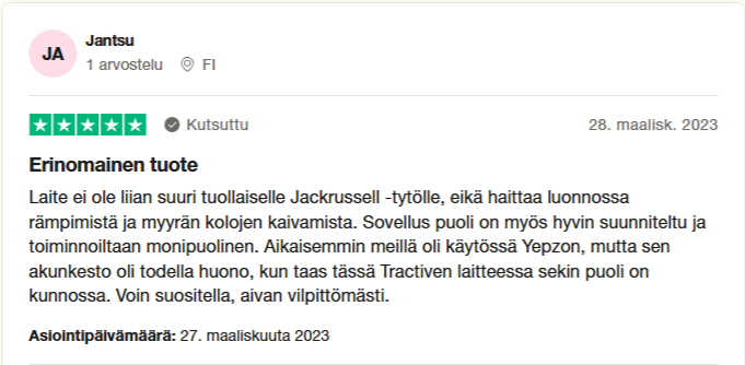 Tractiven Trustpilot-arvostelu