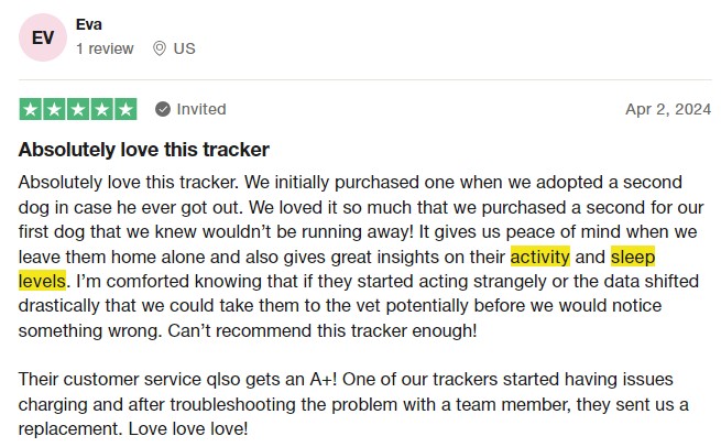 Tractive Trustpilot review