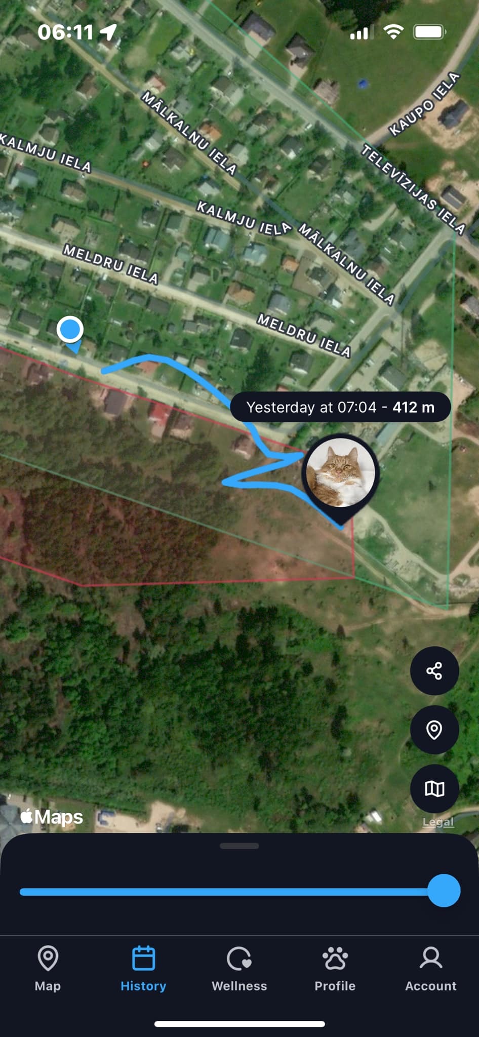 Tractive GPS Cat Tracker Screenshot